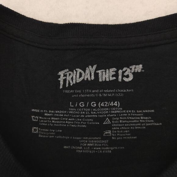 Friday the 13th Movie Crew Neck Short Sleeve Graphic T Shirt Mens Size L Black - Picture 3 of 9